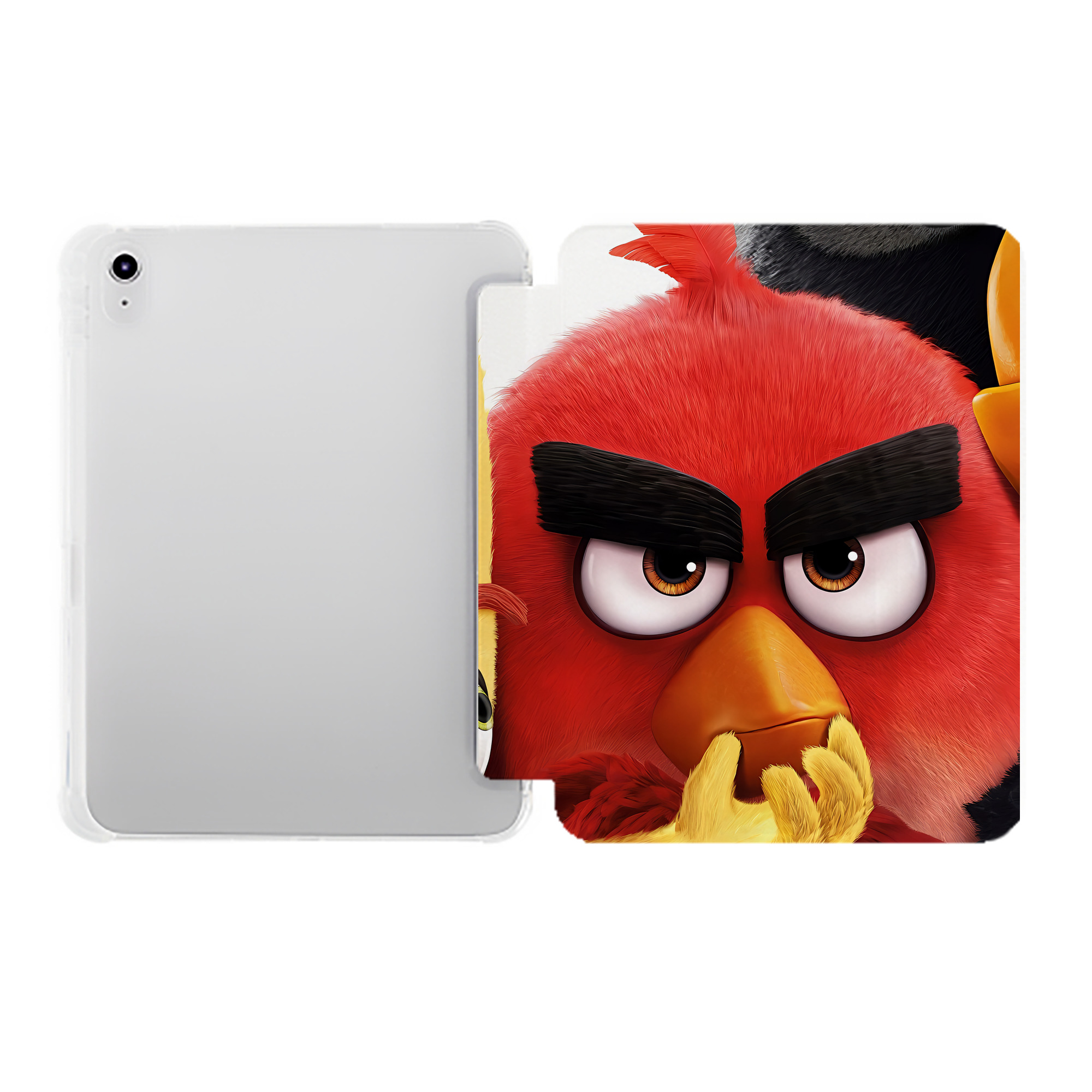 （画像用） Angry Birds アングリーバード IPad ケース ペン収納付き 三つ折りスタンド PUレザー×シリコン 対応機種9.5/10.5/10.9インチ